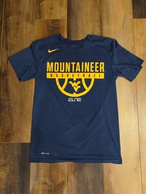 Nike Navy and Yellow Mountaineer Basketball Tee